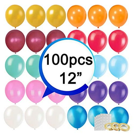 PMLAND 100 Pieces Rainbow Set Assorted Latex Party Balloons 12 Inches