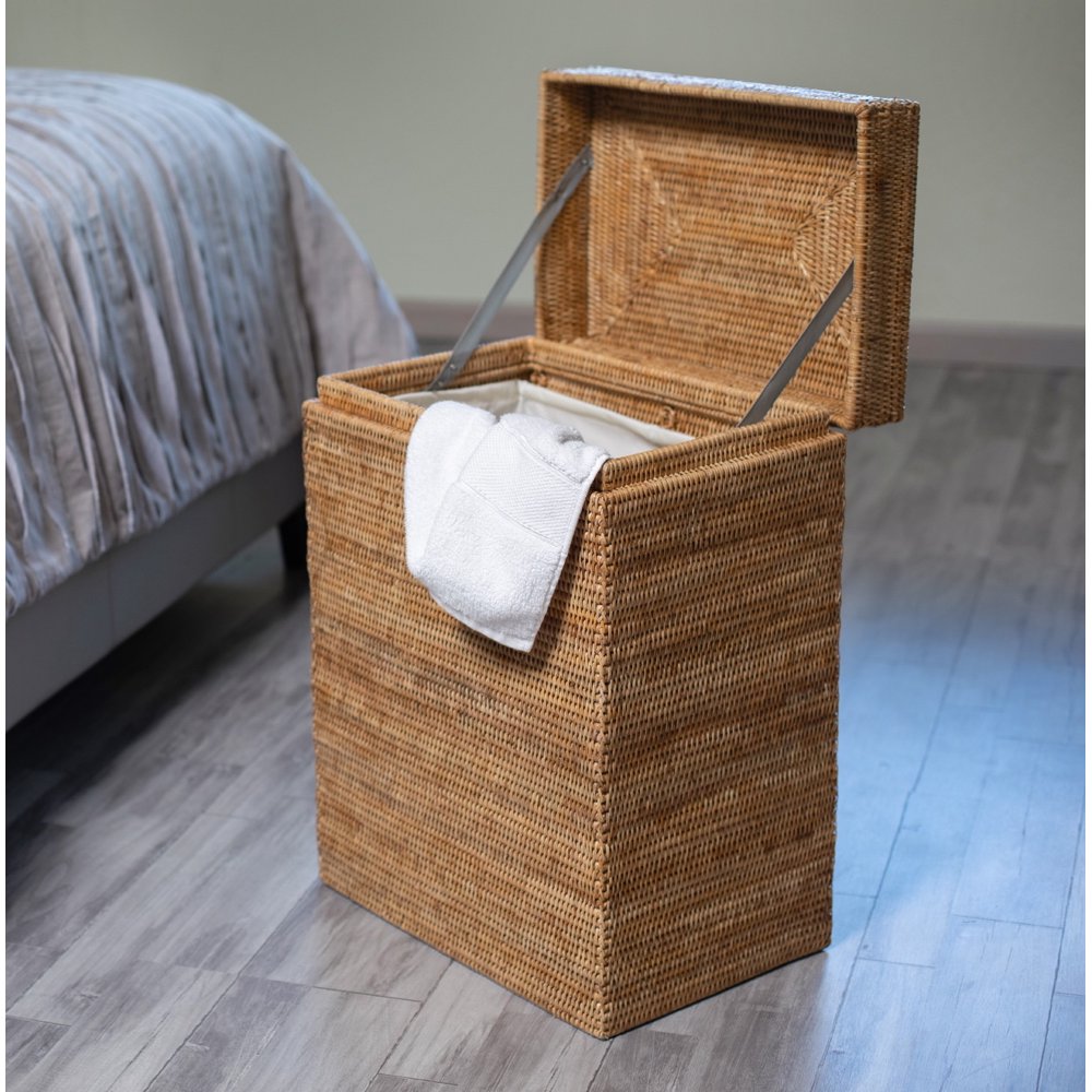 Artifacts Rattan™ Rectangular Hamper with Hinged Lid