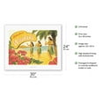 thumbnail image 2 of Aloha from Waikiki - Hawaii Hula Dancers - Vintage Hawaiian Travel Poster by Kerne Erickson - Fine Art Rolled Canvas Print 20in x 26in, 2 of 4