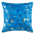 thumbnail image 2 of SAFAVIEH Clairtaon Metallic Cowhide 20" x 20" Geometric Pillow, Blue/Silver, 2 of 4