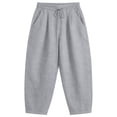 thumbnail image 4 of XIAONU Drawstring Elastic Waist Pants for Women Casual Loose Fit Barrel Leg Everyday Cropped Trousers, 4 of 4