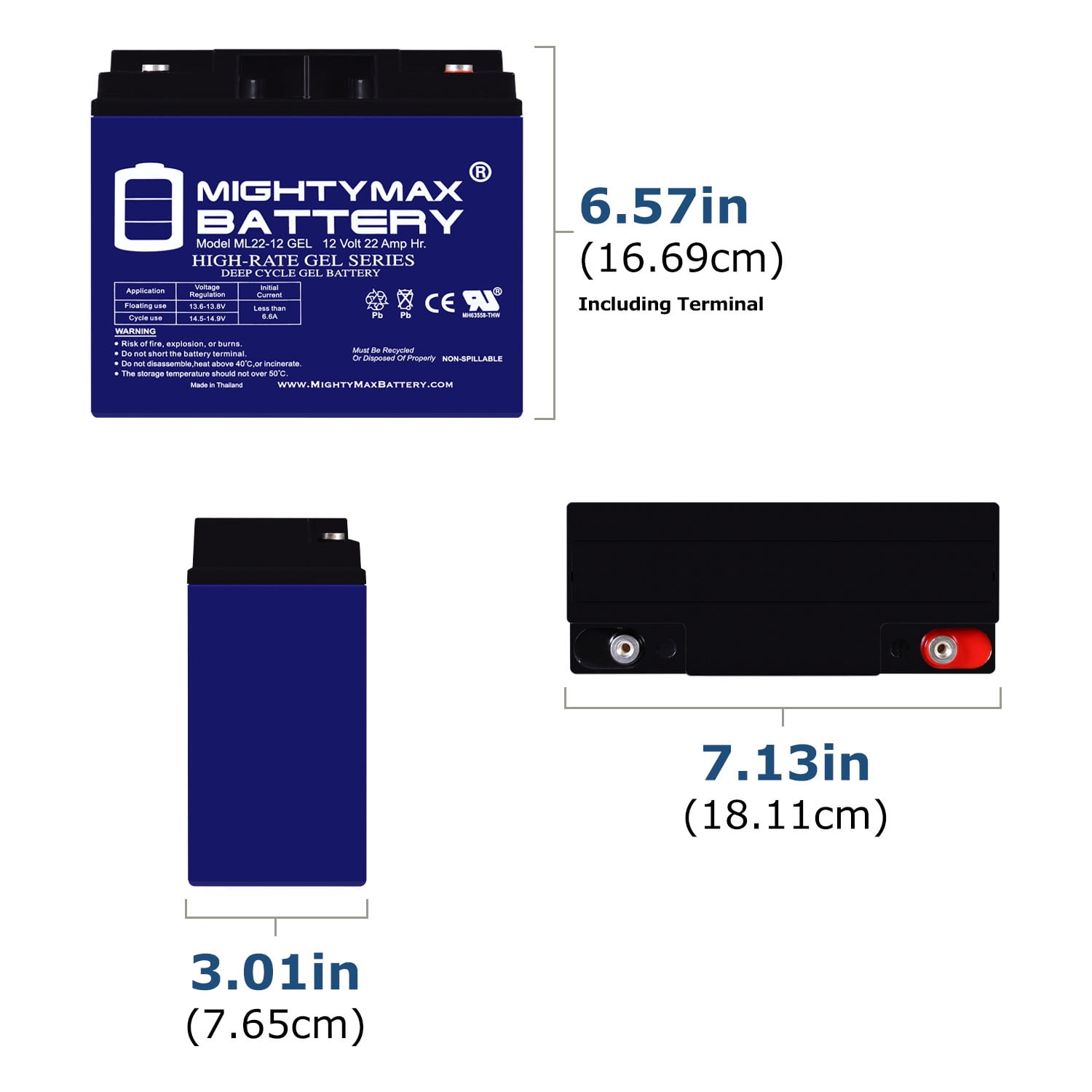12V 22AH GEL Battery Replacement for Tempest TR1512/TR22-12