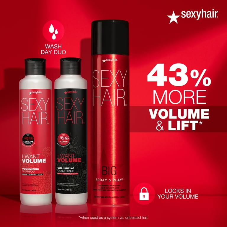 SexyHair, Volumizing Shampoo, 10.1 oz, Sulfate-Free for Fine Hair