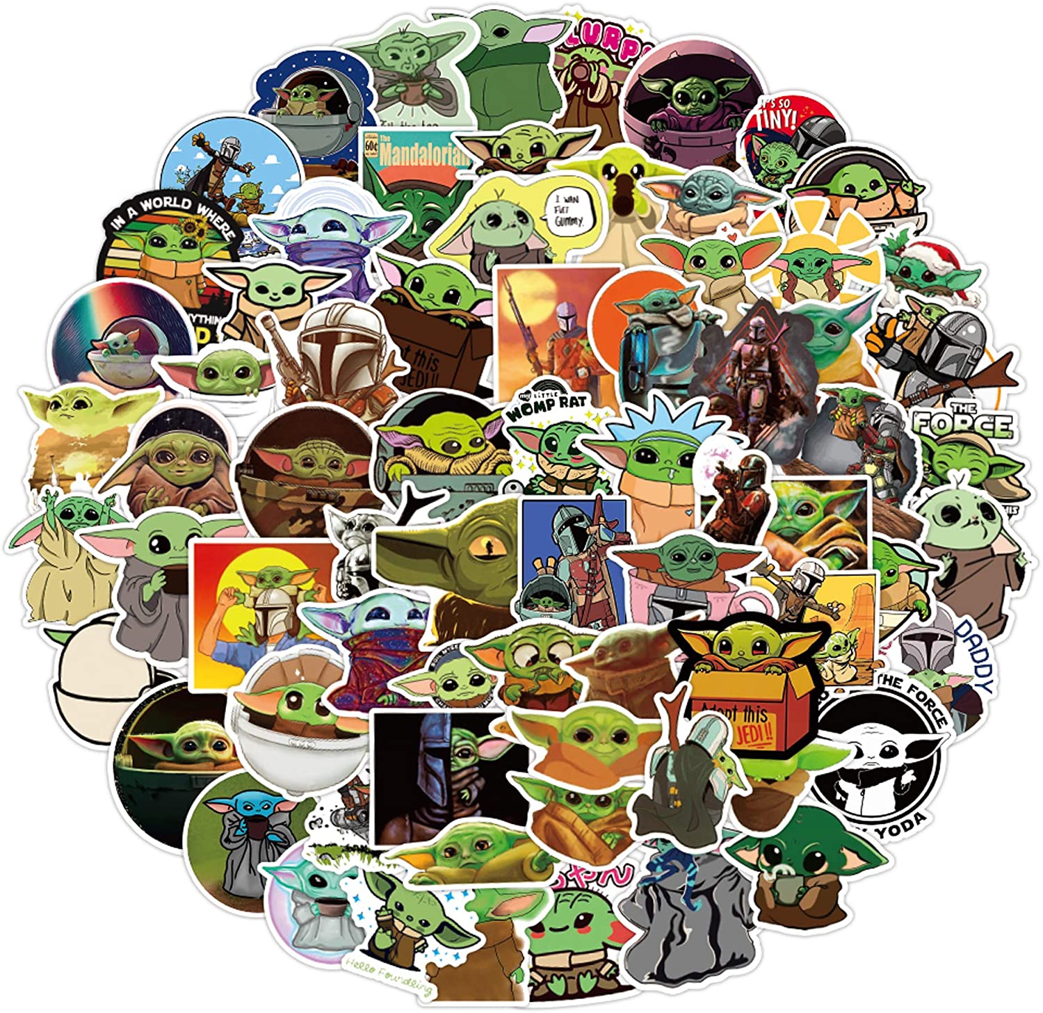 100pcs Baby Yoda Stickers, Waterproof Mandalorian Stickers Decals for