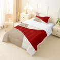 thumbnail image 2 of Homewish Minimalism Beige Red Twin Comforter Sets,Classic Abstract Geometric Bedding Set,Reversible,2-Piece,1 Comforter and 1 Pillowcase, 2 of 7