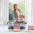 thumbnail image 5 of Foldable Clothes Storage Bags Clothes Organizer Bin with Clear Windows for Clothes Bedding Old Wooden Bridge, 5 of 6