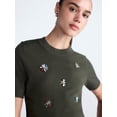 thumbnail image 4 of Free Assembly Women's and Women's Plus Embellished Cozy Yarn Sweater with Short Sleeves, Sizes XS-4X, 4 of 5