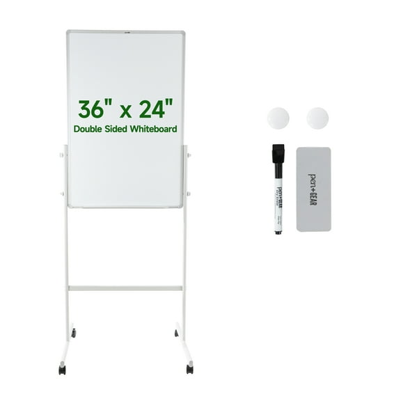 Pen + Gear Mobile Dry Erase Board, 24 X 36 inch, Whiteboard