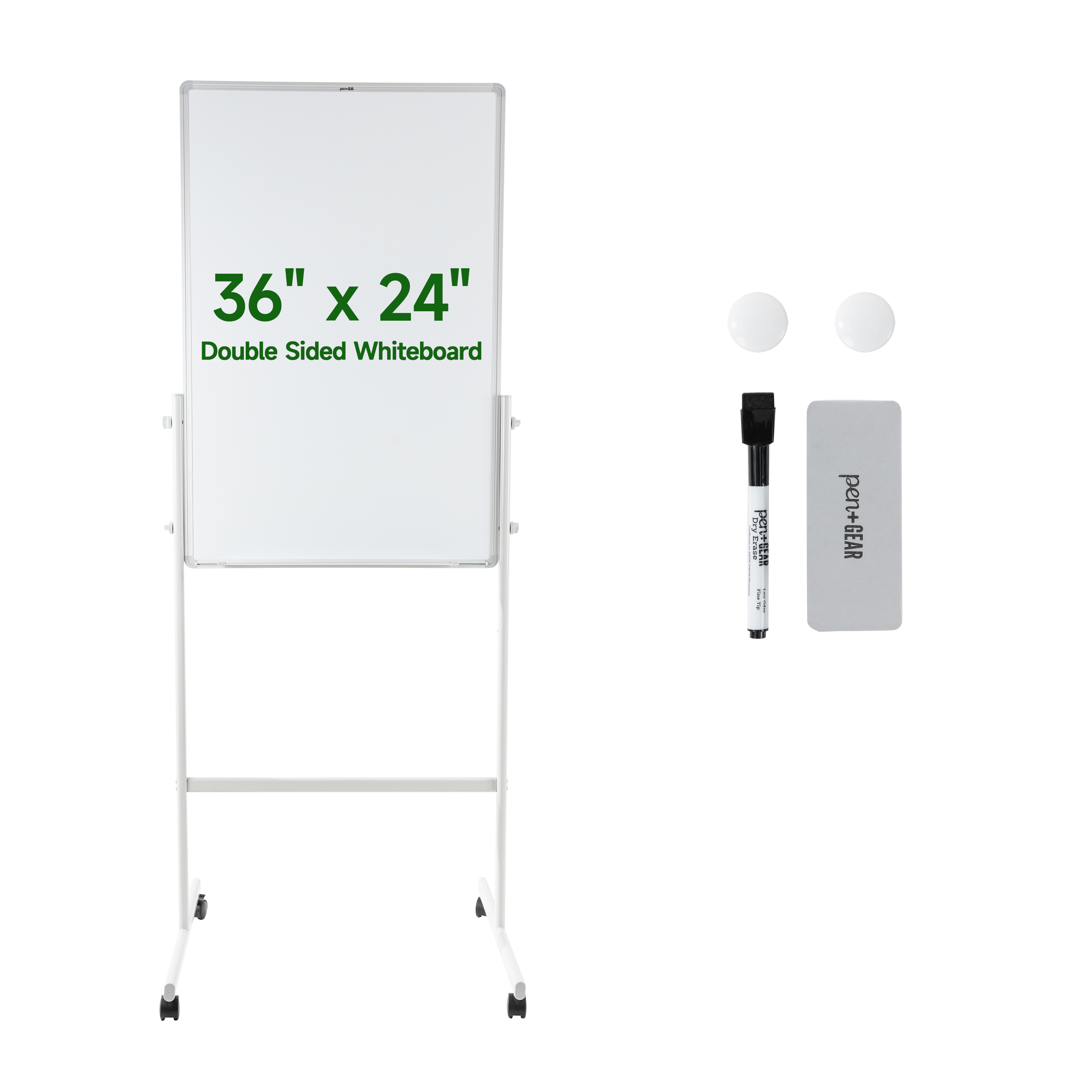 Pen+Gear Mobile Dry Erase Board 24x36 with Rolling Stand