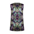 thumbnail image 4 of Gibobby Camiseta sin mangas con cuello en V y estampado de flores con costuras de encaje de verano para mujer(Morado,G), 4 of 5