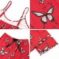 thumbnail image 5 of Gkeoshab Womens Pajama Sets Women's 2026 Summer Ribbed Two Piece Loungewear Heart Print Cami Top & Wide Leg Pants Set Casual Comfortable Outfit, 5 of 8