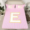 thumbnail image 2 of Feelyou Chic Monogrammed E Queen Sheet Sets, Glitter Sequin Print Flat Sheet, Teens Kids Girls Women Queen Fitted Sheet, Luxury Bedroom Decor, 4 Pieces, 2 of 7