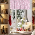 thumbnail image 3 of Valances for Windows Abstract Geometric Tree Star Rod Pocket Short Curtain for bathroom living room bedroom Winter Snowflake on Pink 1 Panel 42x12in, 3 of 7