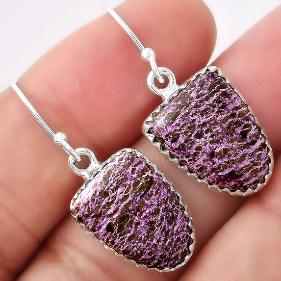 Desiregem Natural Purpurite - South Africa 925 Sterling Silver Adult Women Earrings Jewelry SDE52778