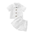 thumbnail image 2 of Musuos Little Boys Casual Shorts Set, 2Y 3Y 4Y 5Y 6Y Short Sleeve Button-down Shirt with Elastic Waist Shorts Summer Outfit, 2 of 10