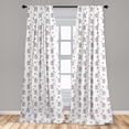 thumbnail image 5 of Ambesonne Animal Cartoon Curtains, Butterfly, Pair of 28"x95", Pale Pink White Grey, 5 of 5