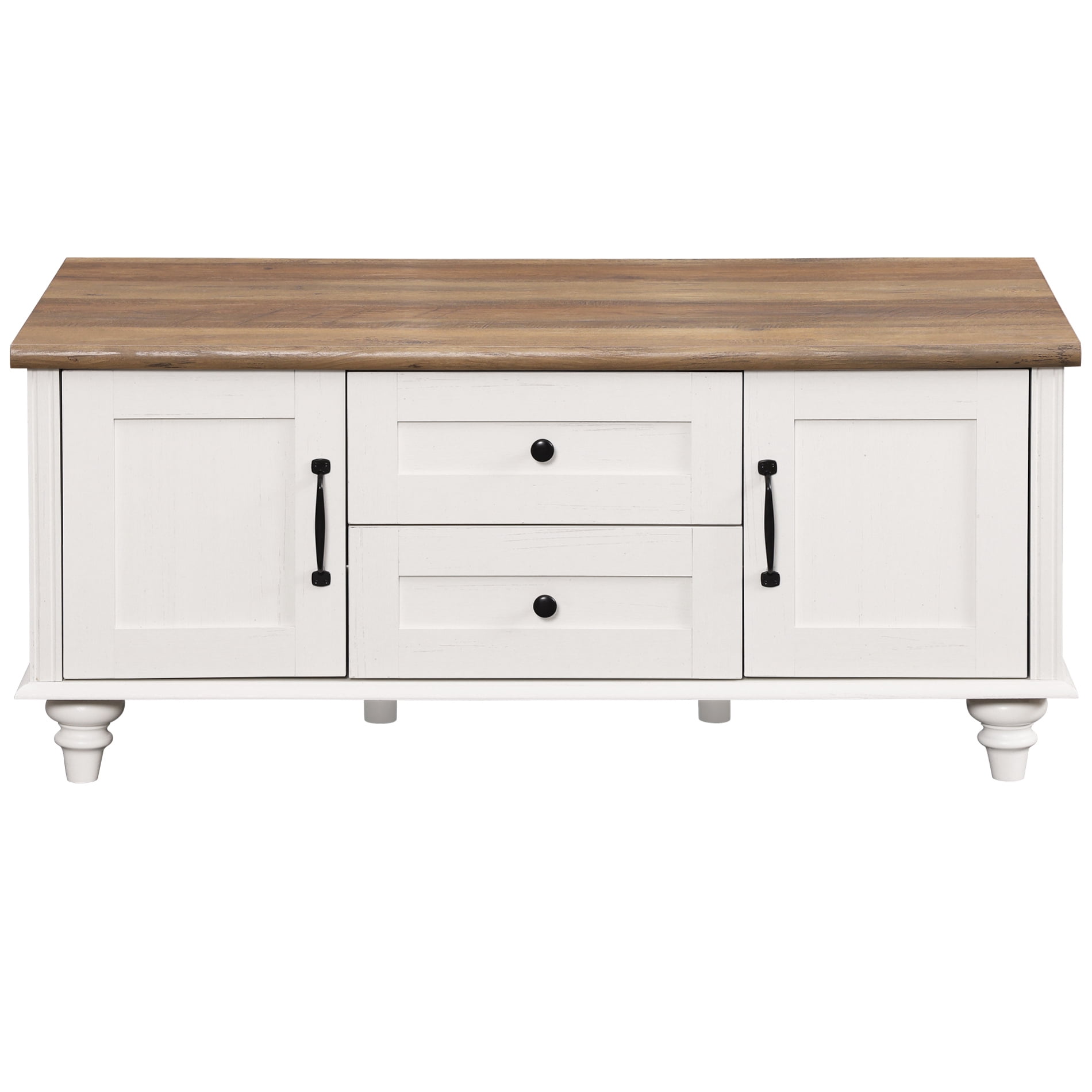 FITUEYES Storage Wood Coffee Table, White