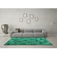 thumbnail image 3 of Ahgly Company Indoor Square Patchwork Turquoise Blue Transitional Area Rugs, 8' Square, 3 of 4