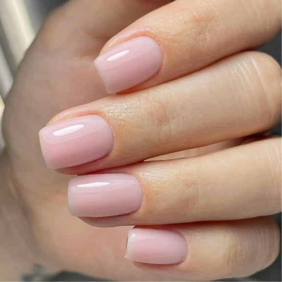 KUFptva Square Press on Nails Pinkness Fake Nails Stick on Nails in 12 Sizes 24 Pcs French Nails Tips for Nails Art Decorations
