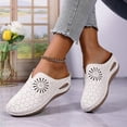 thumbnail image 4 of Domuza Clogs Mules for Women 2026 Summer Hollow Out Breathable Platform Wedge Slippers Sandals Comfortable Closed Toe Slip On Orthopedic Casual Walking Shoes with Arch Support Beige 9（EU-42）, 4 of 4