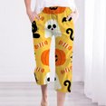 thumbnail image 2 of Flowy Pants for Women Pumpkin Print Halloween Wide Leg Pajama Pants Multicolor Fashion Outfits Clothes XXL, 2 of 4