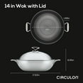 thumbnail image 3 of Circulon Clad Stainless Steel Induction 14 Inch Wok, Silver, 3 of 8
