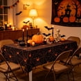 thumbnail image 5 of Halloween Tablecloth with Spiderweb Design - Waterproof Plastic - 107.87x53.94in - Black & White, 5 of 5