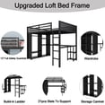 thumbnail image 6 of Queen Size Loft Bed Frame with Storage Wardrobe and Desk – Perfect for Apartments & Small Bedrooms, 6 of 9