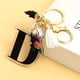 thumbnail image 3 of LLavero de acrílico del alfabeto para hombre y mujer, llaveros de borla con patrón de pétalos de arte, soporte para bolso, 26 letras iniciales, regalos Unisex, 3 of 4