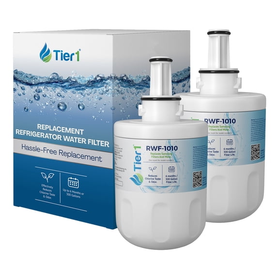 Tier1 RWF1010 DA29-00003G Refrigerator Water Filter | Replacement for DA29-00003F, RGF238AARS, WSS-1, WF289 Filter - Up to 12 Months Supply | Easy Install | Odor Control | Great Tasting Water (2-pk)