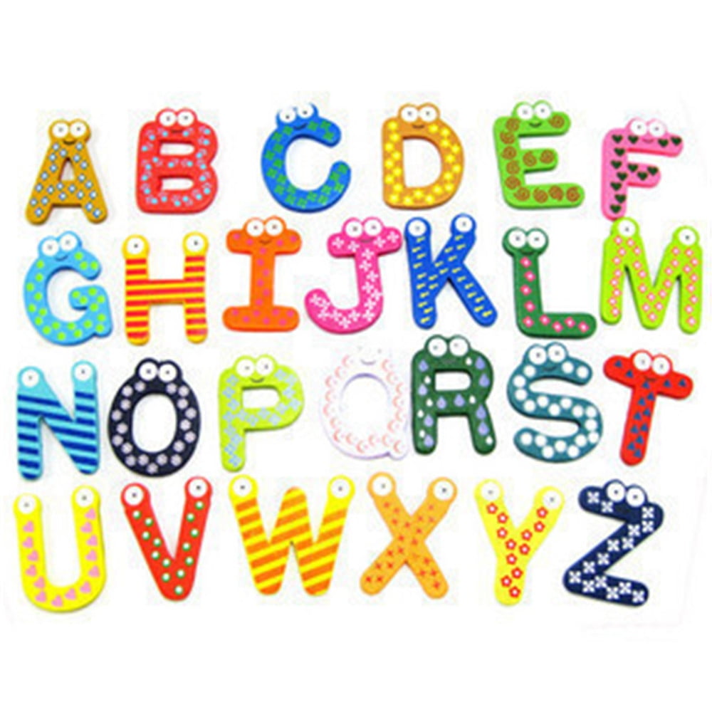 Baby toys 26pcs Letters Kids Wooden Alphabet Fridge Magnet Child Educational New 