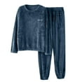 thumbnail image 2 of Men's Fashion Pajamas Set Long Sleeve Casual Roundneck Solid Sleepwear Polyester Comfort Fit​​, 2 of 4