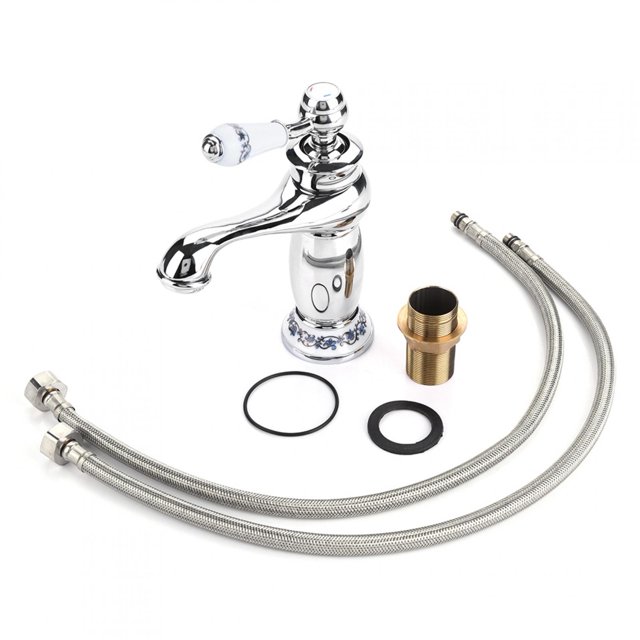 LHCER Floral Pattern Single Handle Mixer Tap Cold/Hot Water Faucet for Bathroom Basin Sink,Water Faucet, Kitchen Sink Water Tap