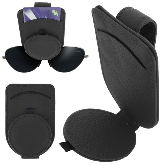 Ghojet Sunglass Holder for Car Visor, Adsorption Sunglasses Holder Clip for Storing Glasses Card Mask (Black)