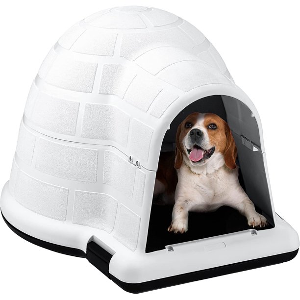 YTAHOME Plastic Igloo Dog House, Outdoor Indoor Large Insulated