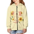 thumbnail image 3 of Uourmeti Cute Salamander Sunflower Teen Girls Casual Hoodie Long Sleeve Soft with Pockets Loose Comfy Pullover for Daily Wear Size 13-14, 3 of 7