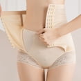 thumbnail image 4 of Defitshape Women's High Waist Trainer Soft Lace Firm Compression Tummy Control Waist Cincher Trimmer Slimming Hip Enhancer Butt Lifter Shapewear Underwear Brief Built-in Panties Nude Large, 4 of 5