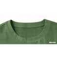 thumbnail image 6 of Womens Linen Tops Summer Casual 3/4 Sleeve Crewneck Shirts Solid Color Loose Comfy Tops Basic T Shirts Green S, 6 of 6