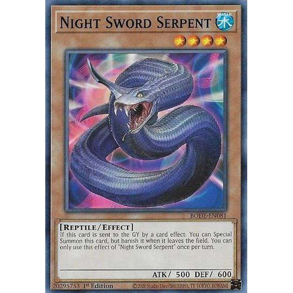 YuGiOh Burst of Destiny Common Night Sword Serpent BODE-EN081