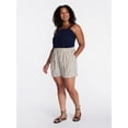 thumbnail image 2 of Time and Tru Women's Linen Blend Shorts, Sizes XS-XXXL, 2 of 6