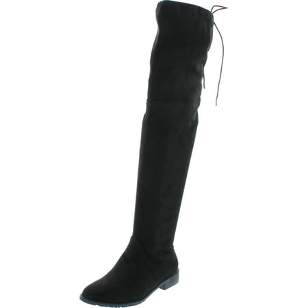 

YOKI Anora Women s Drawstring Side Zipper Low Heel Thigh High Boots