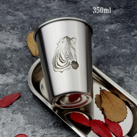 

350ML stainless steel water cup Light carrying belt Nordic Simple Industrial Style Flamingo Toothbrush Couple Cup