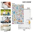 thumbnail image 6 of Yayeee 2 Pack Hand Towels for Bathroom 100% Cotton 16" x 28" Kitchen Towel, Doodle Pattern, 6 of 7