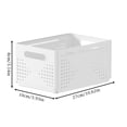 thumbnail image 3 of Plastic Storage Bin | Collapsible Storage Basket for Home Kitchen and Desk Organization, 11X4X3 in Cream Plastic Storage Container, 3 of 6