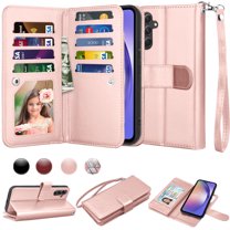 Takfox Galaxy A54 5G Case, Samsung Galaxy A54 Wallet Phone Case,Sturdy PU Leather Magnetic Detachable 9 Card Holders Shockproof Kickstand & Strap Protective [Flip Cover] for Samsung A54 5G -Rose Gold