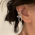 thumbnail image 5 of XISAOK Stylish Silver Color Bowknot Ribbon Ear Cuff Accessory Eye Catching Ear Clips, 5 of 9