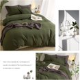 thumbnail image 2 of Green California King Duvet Cover Prewashed Microfiber Simple Bedding Olive, 2 of 7