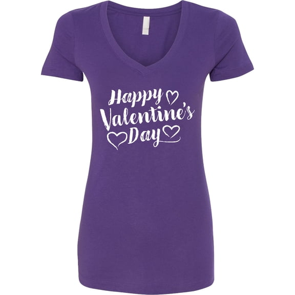 Inktastic Happy Valentines Day Women's V-Neck T-Shirt
