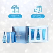 Cool Water by Davidoff for Women 3 Pc Gift Set - 3.4oz EDT Spray, 2.5oz Gentle Shower Breeze, 2.5oz Moisturizing Body Lotion