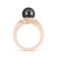 thumbnail image 2 of ANGARA Tahitian Cultured Pearl Solitaire Ring with Diamond in 14K Rose Gold for Women | June Birthstone, Birthday, Anniversary, Jewelry Gift for Women | Pearl Ring, 2 of 7